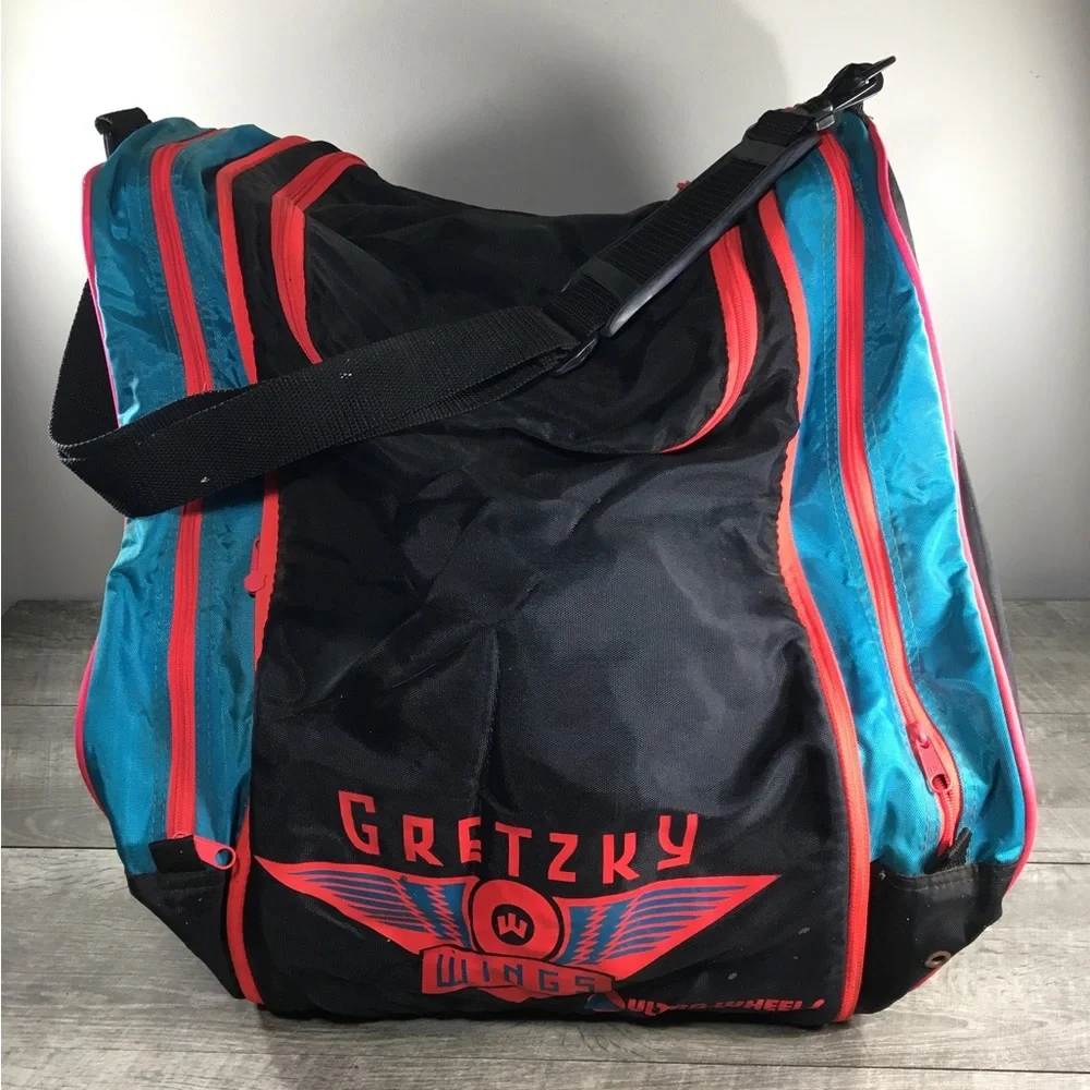 Vintage Gretzky Ultra-Wheels RollerBlades Skates Skates Shoulder Black Bag Pack